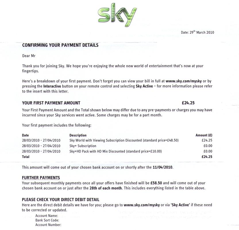 When you take out a new contract with Sky either upon joining Sky or ...