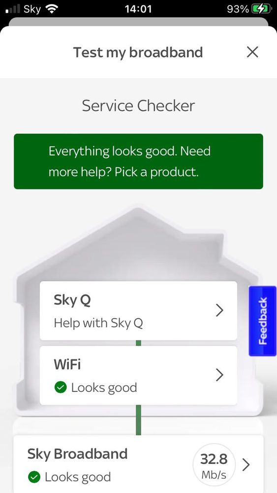 my speed to hub but it sometimes says issue with wifi