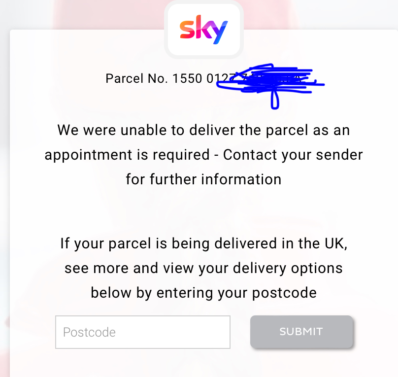 Tracking delivery of replacement sky Q box but cou... | Sky Community