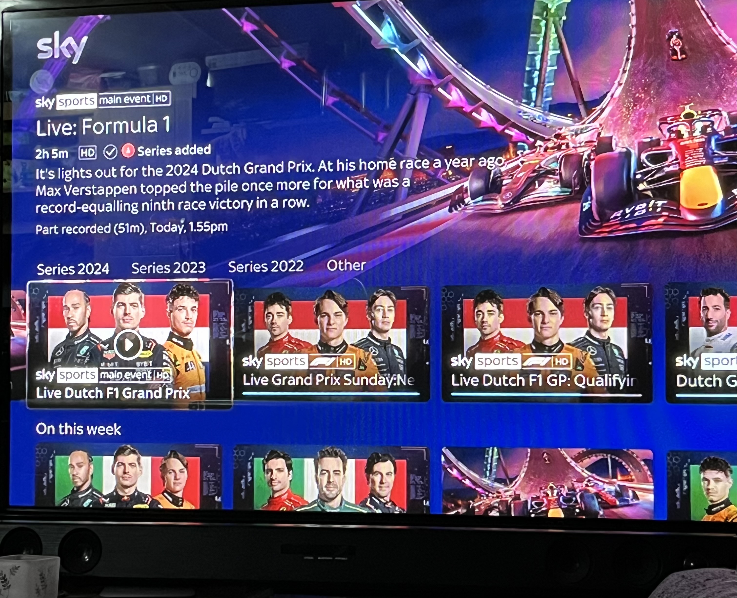 Sky Stream records half of live F1 on Sky Sports F. Sky Community