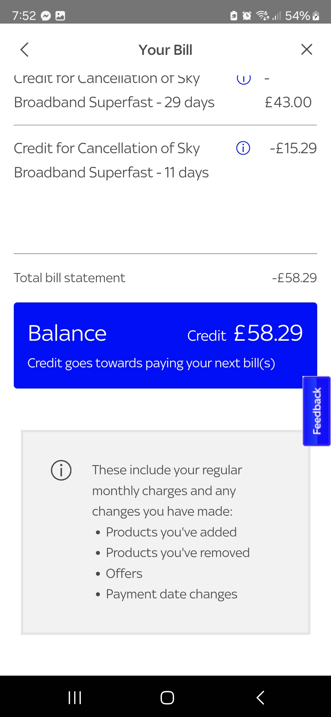 Bill after cancellation | Sky Community