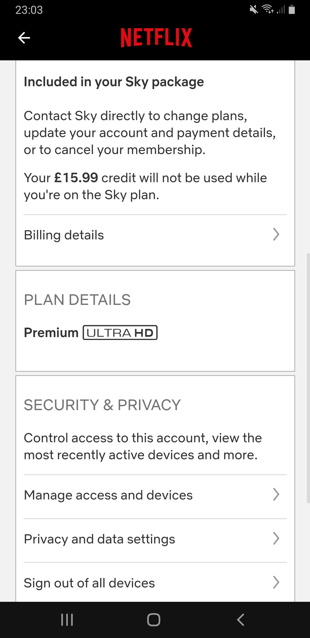 NETFLIX VIA MY SKY ACCOUNT visual data 3