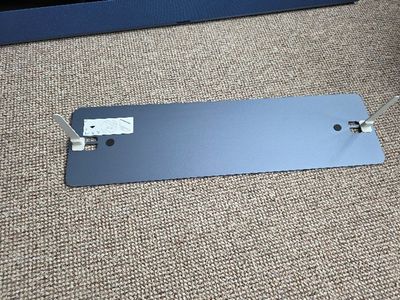 Fully assembled stand ready to slide the Glass TV down onto it