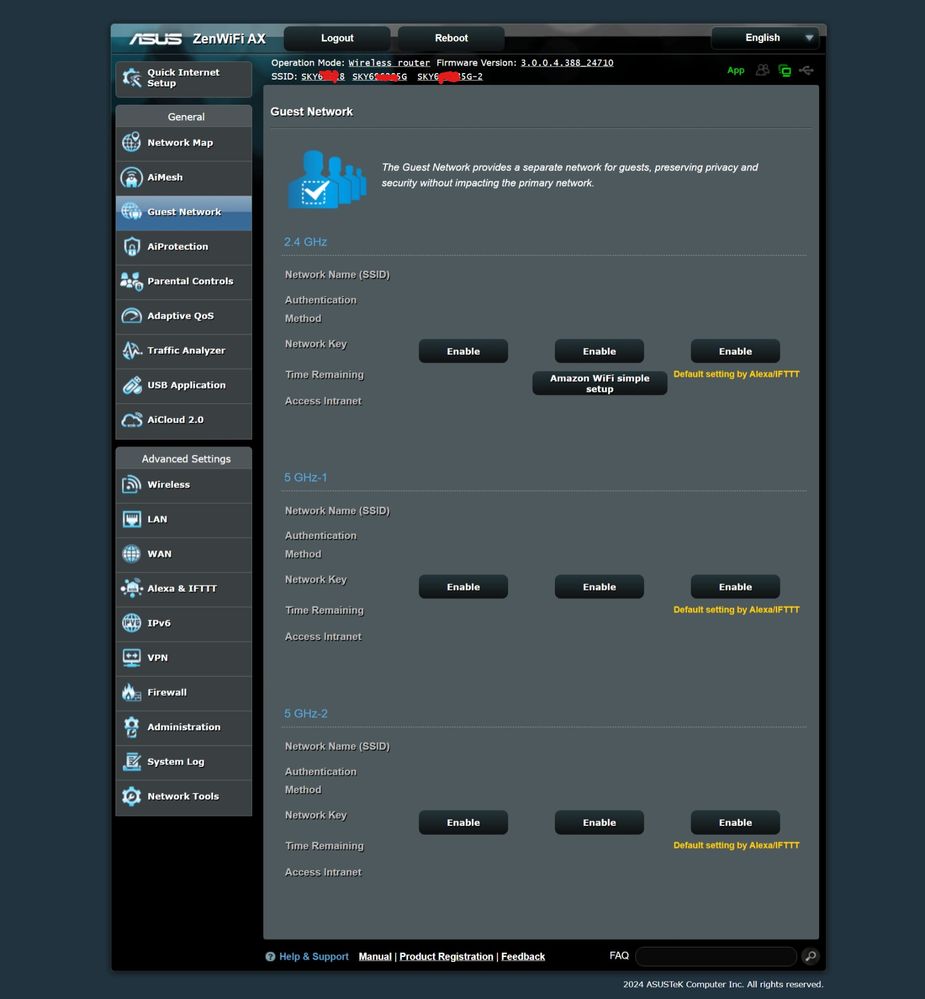 Asus XT8's Guest network
