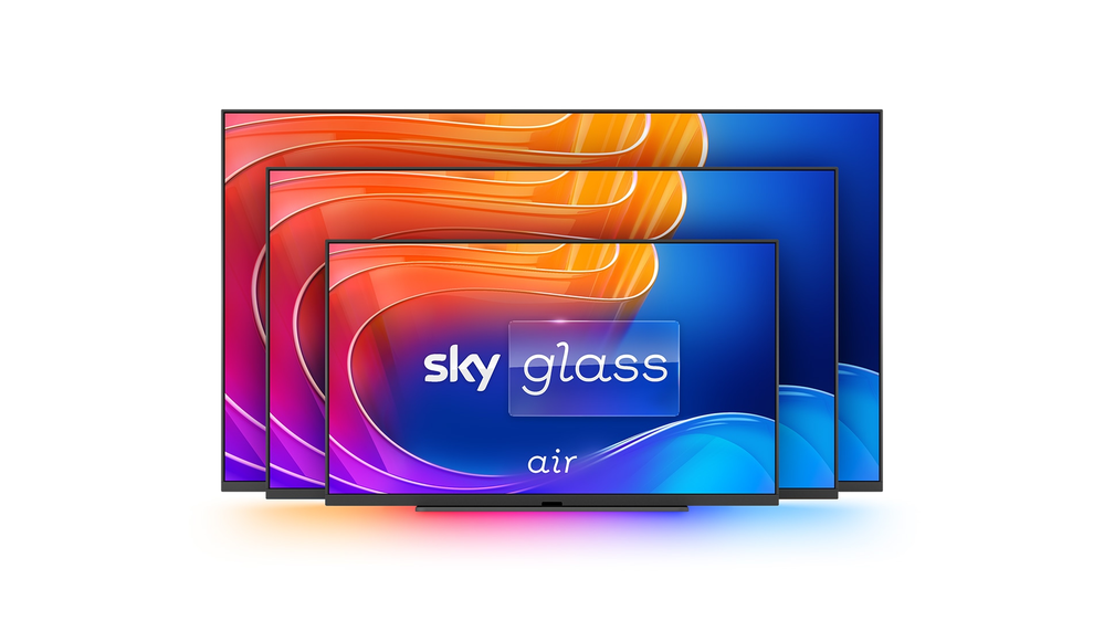 three size variations of sky glass air