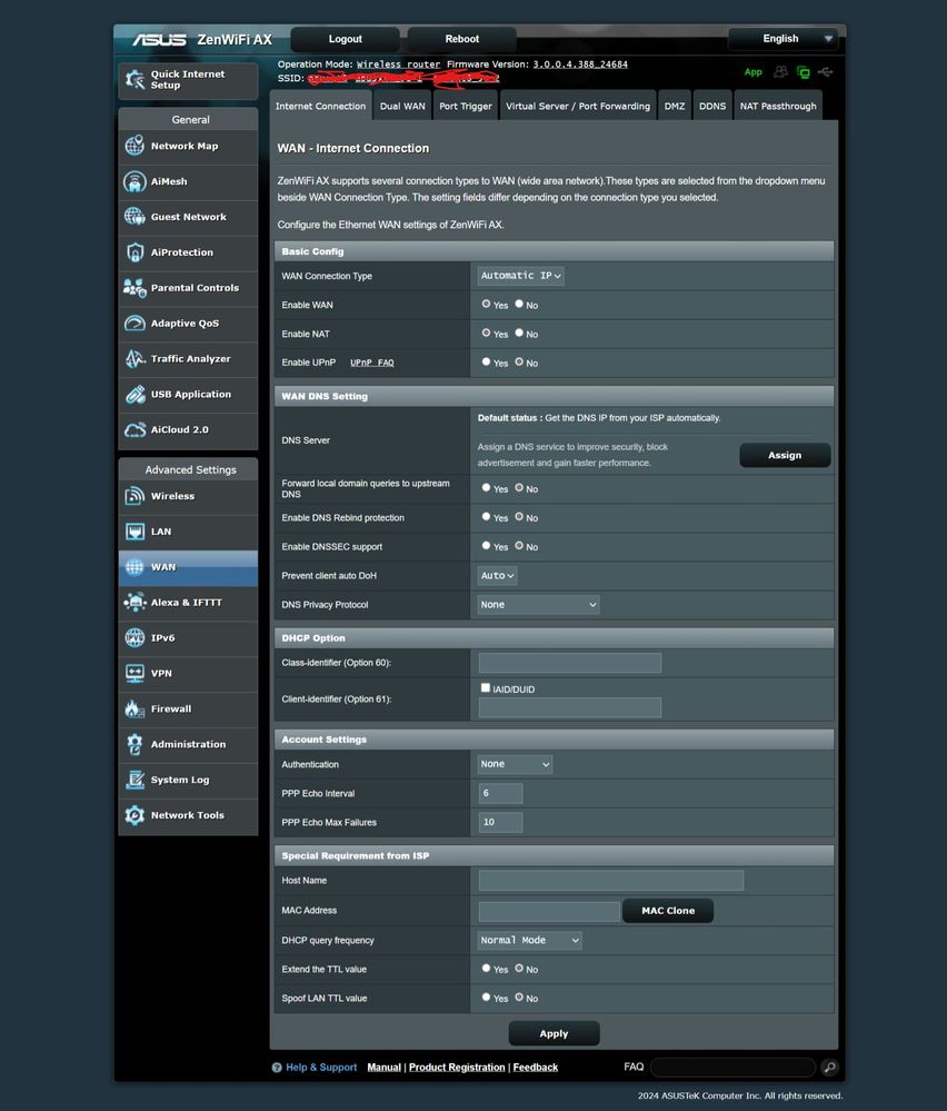 Asus wan setting may help you!