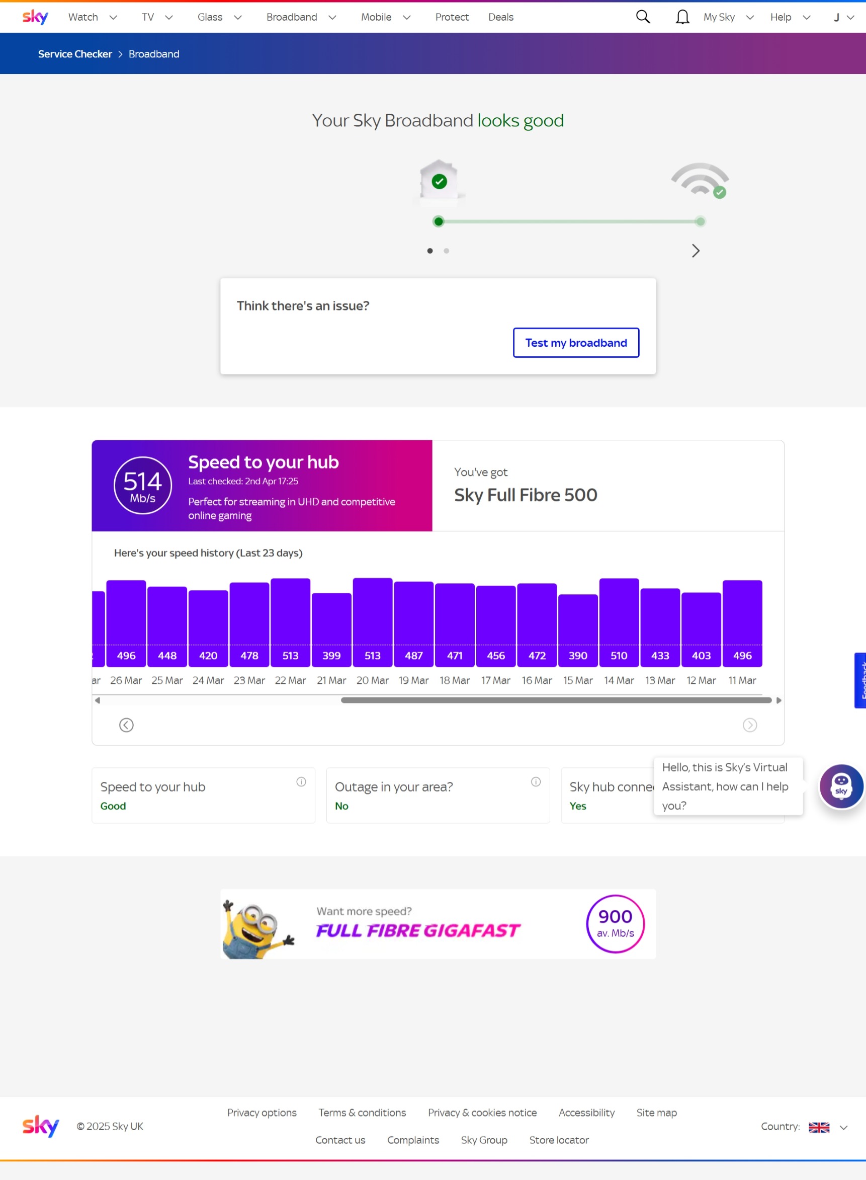 questionable download speed | Sky Community