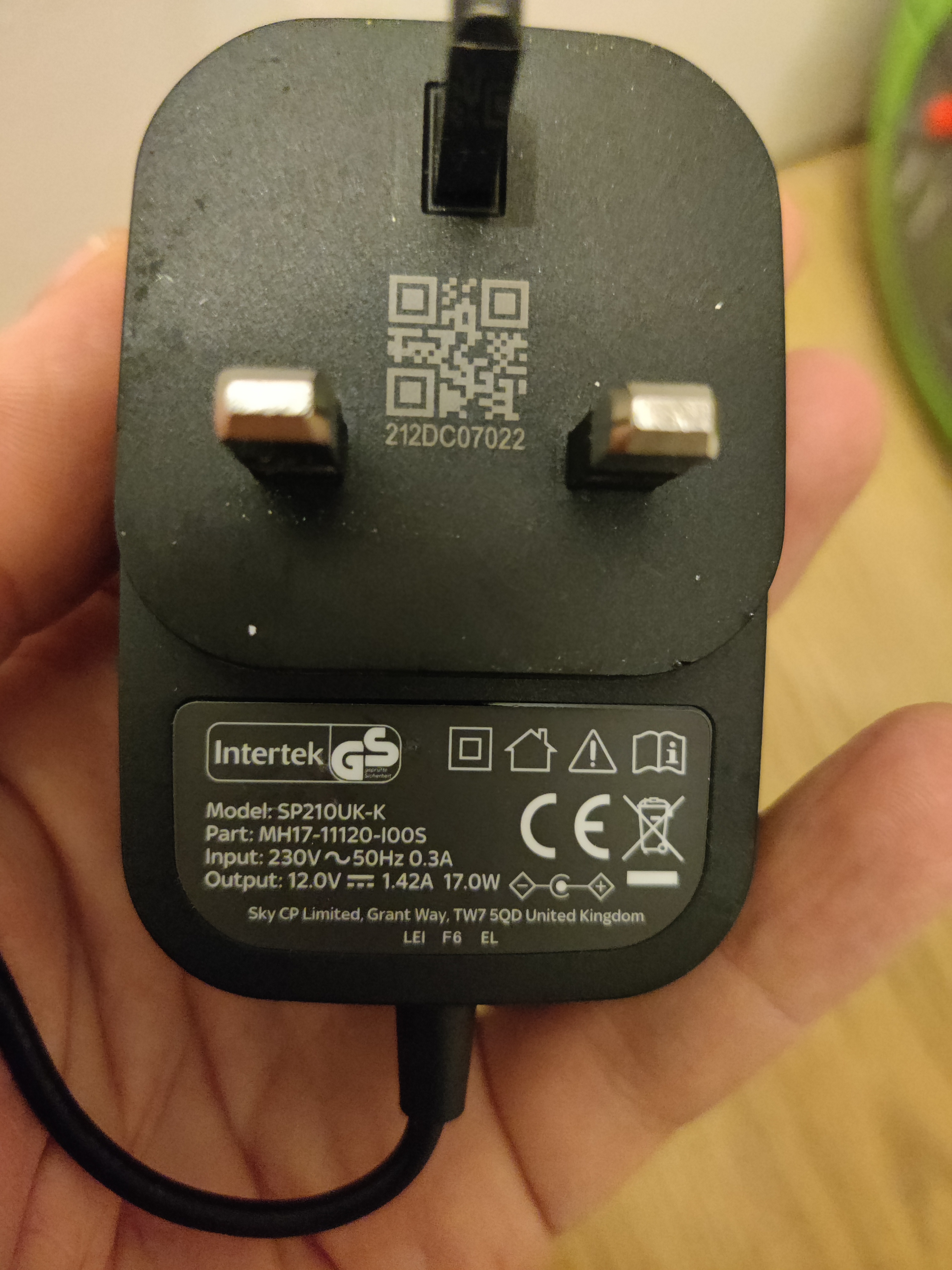 Sky router DC plug size | Sky Community