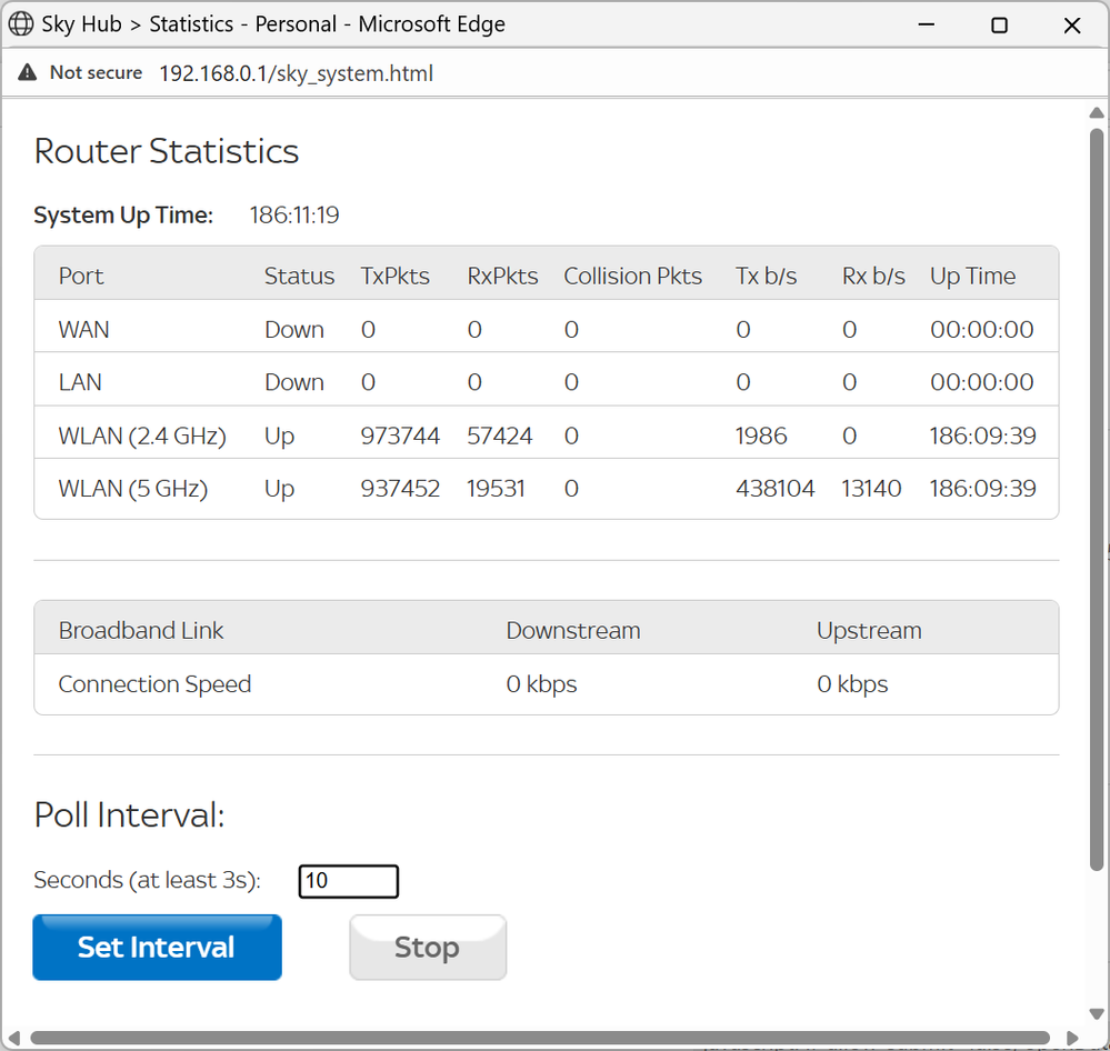 From the 13th Dec 2025 just powered no wan connection! May have been to FW update to the latest version!