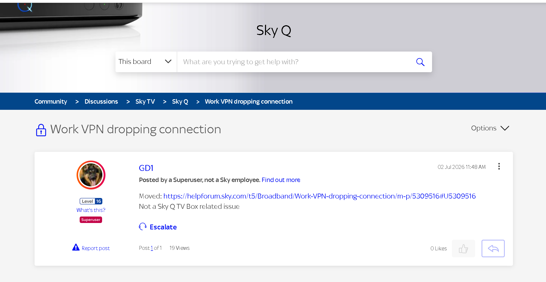 Answered: Work VPN dropping connection | Sky Community