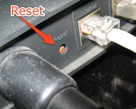 Reset button on Router