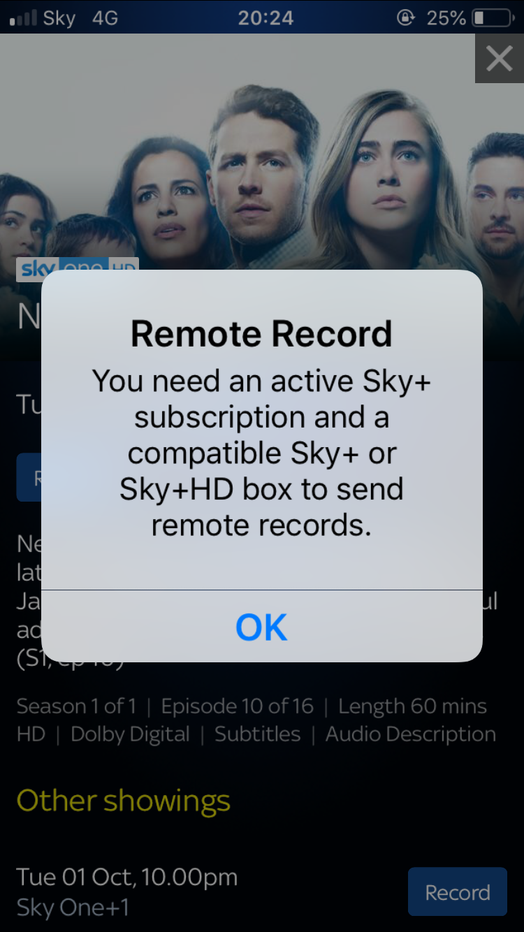 Answered Sky+ app remote record not working Sky Community