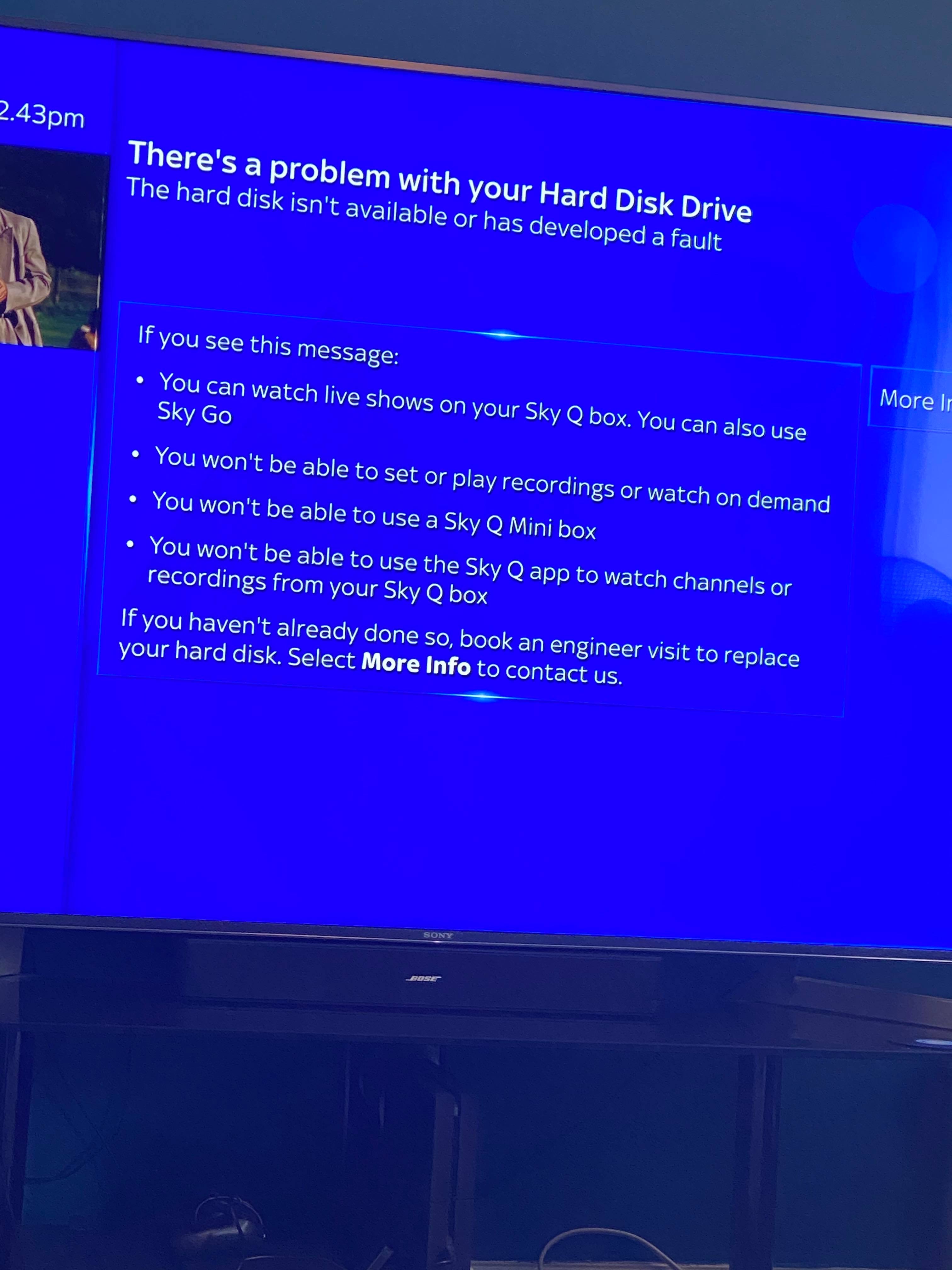 Answered: Hard Disk Drive error - Sky Community