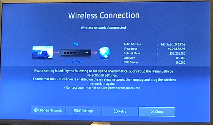 Samsung Smart Tv No Longer Connecting To Wifi Sky Community