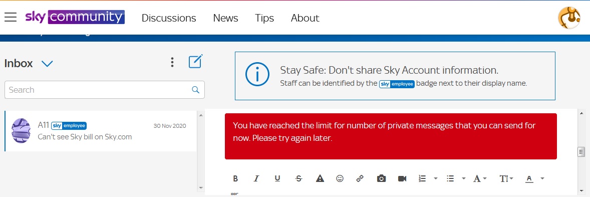 Answered: Can't see Sky bill on Sky.com - Page 2 | Sky Community