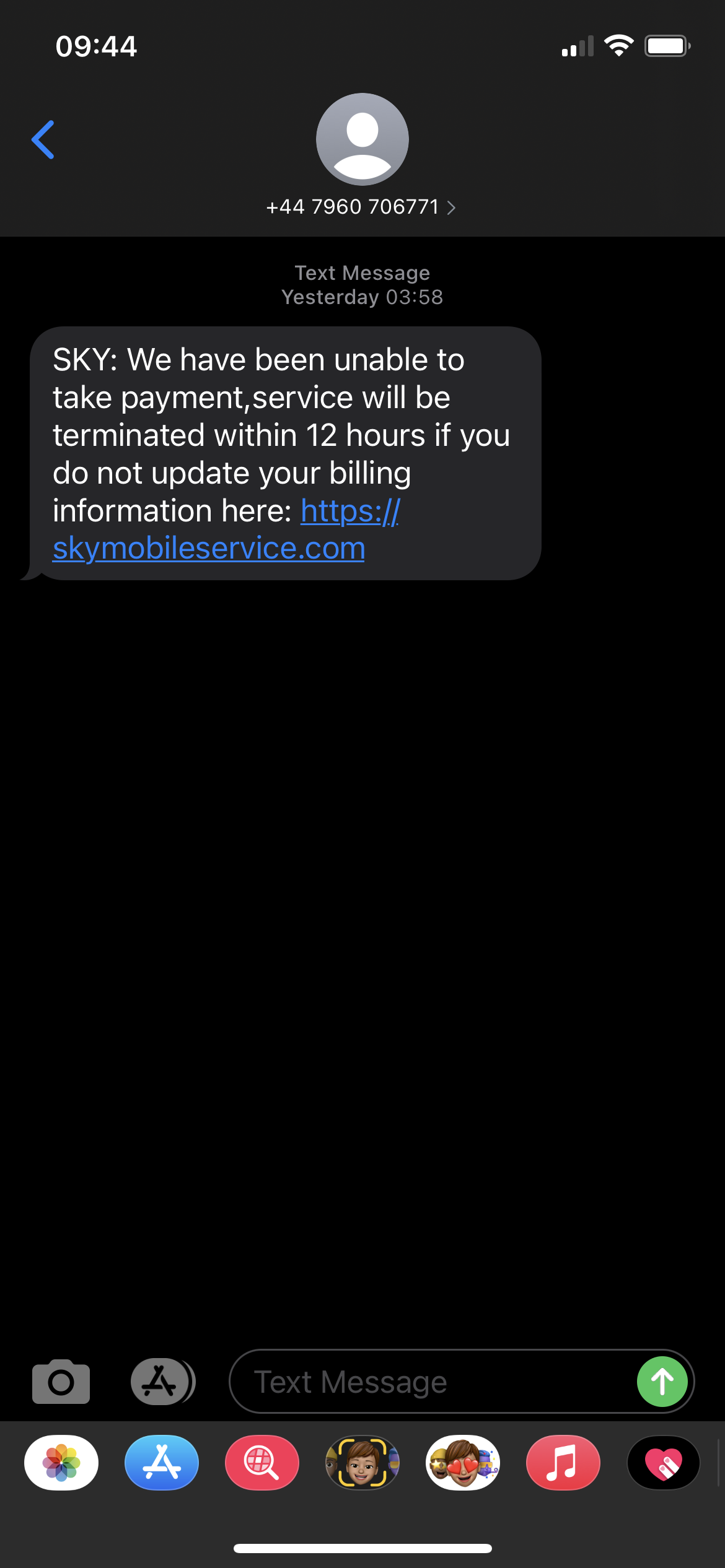 Answered Scam Text Sky Community