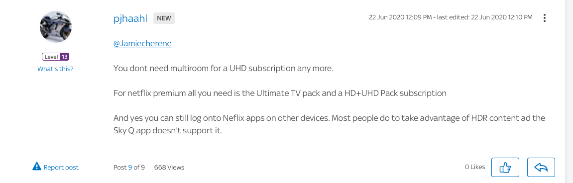 is netflix free for sky q customers