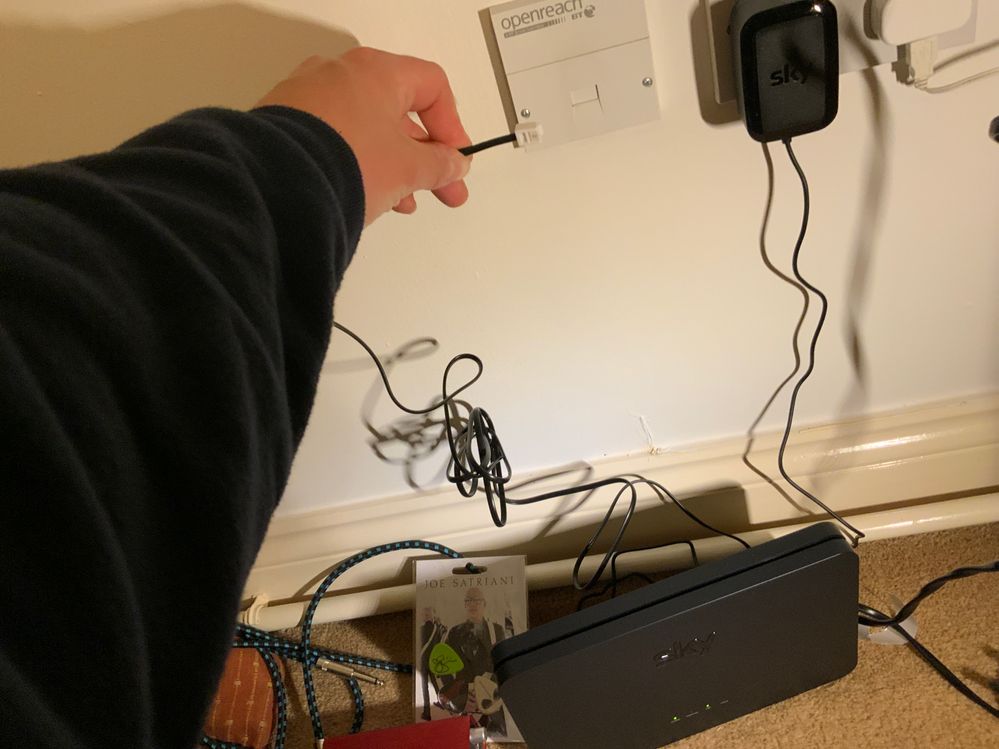 i have ordered sky ultrafast broadband wall socke sky community