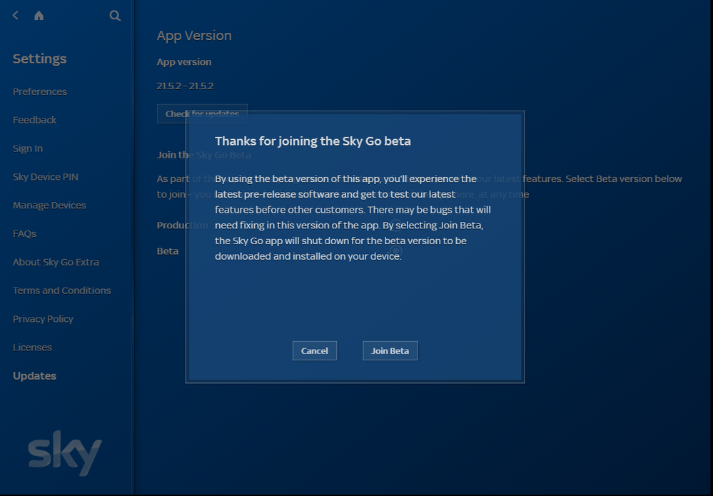 Thanks for joining the Sky Go Beta.PNG