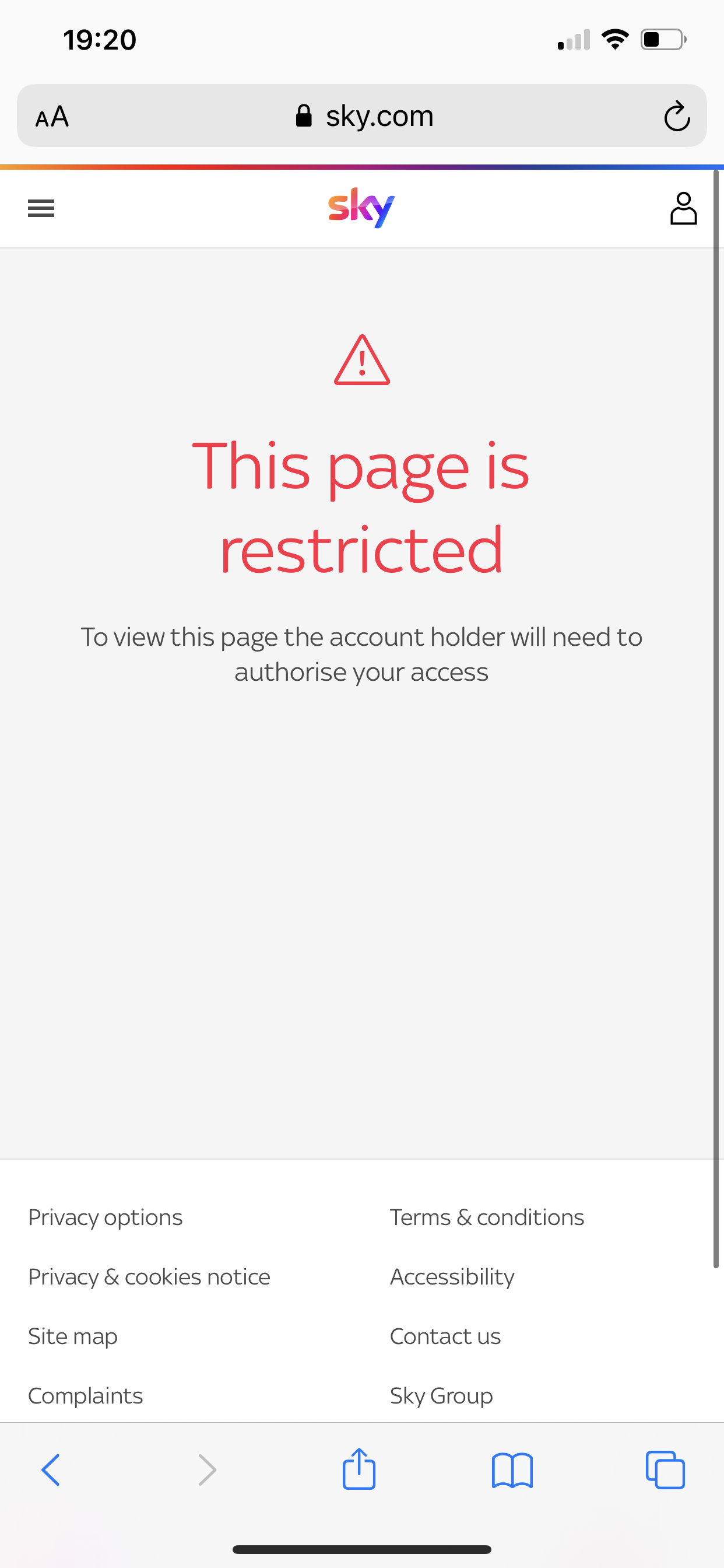 Help with sky mobile app Sky Community