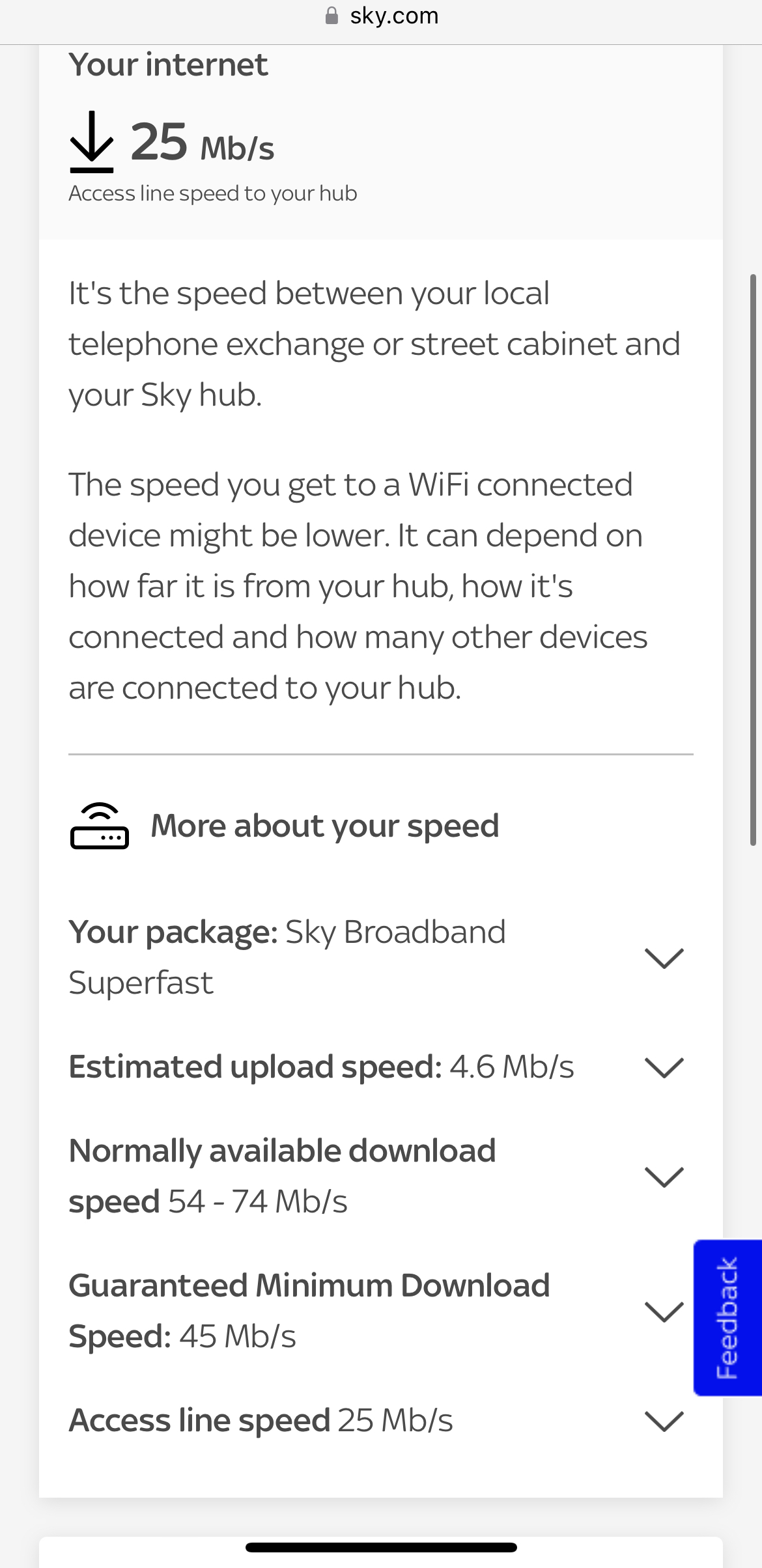 Broadband speed is always below guaranteed minimum... Sky Community