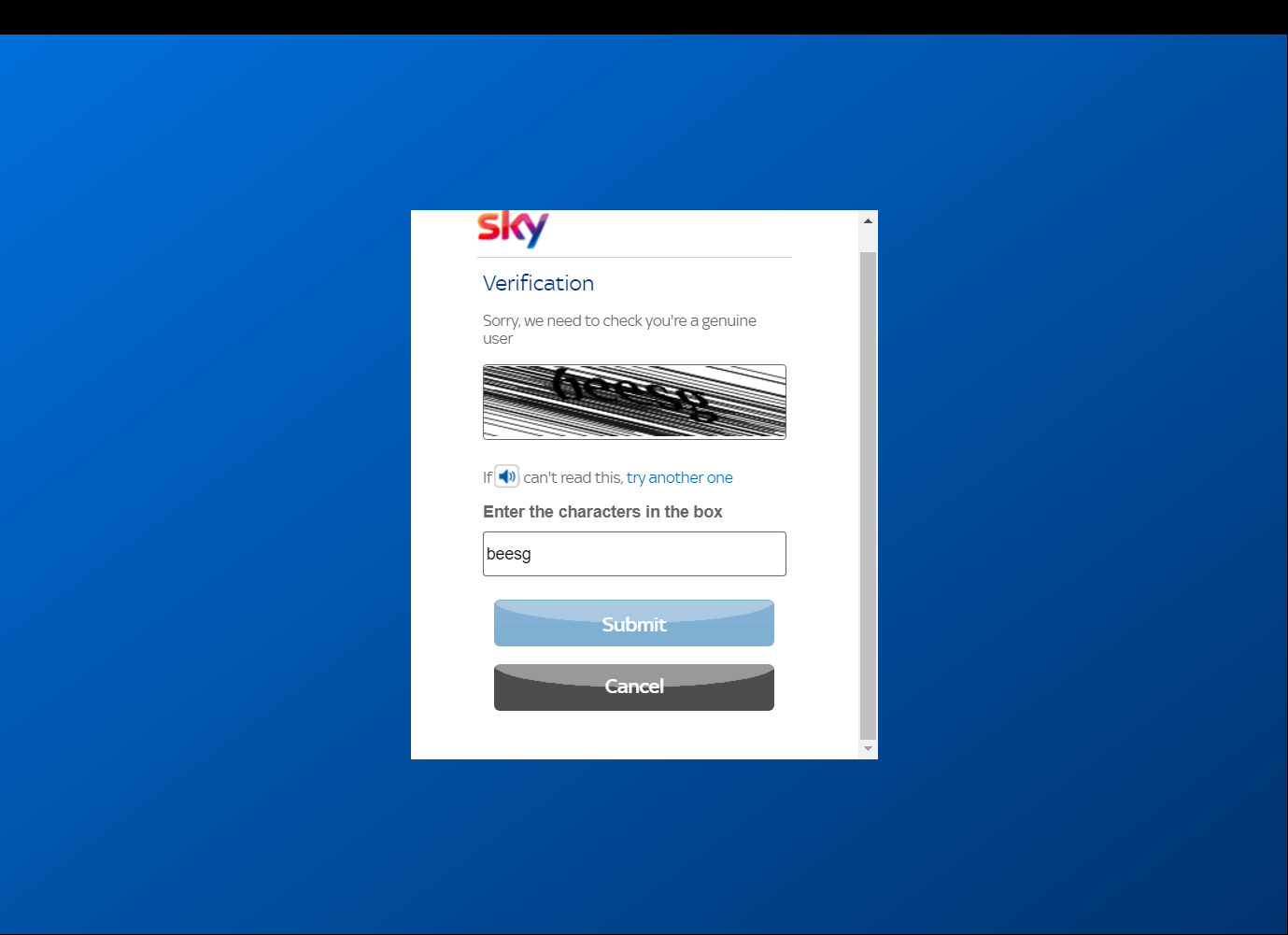 Verification Code Not Working Sky Community