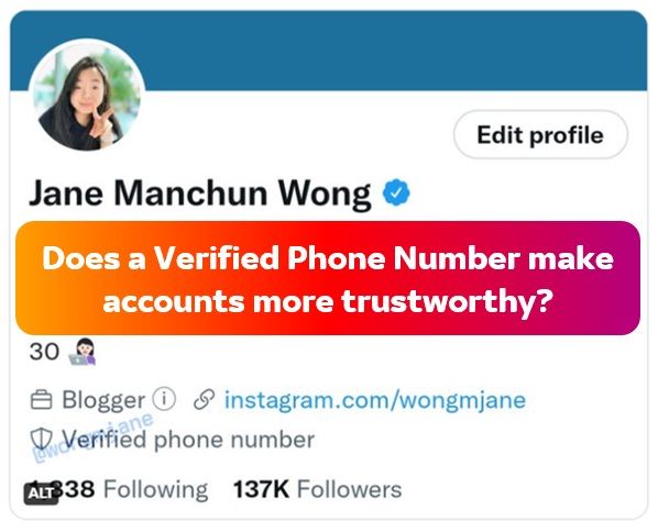 IMG: an example of how the Verified Phone Number label will look.