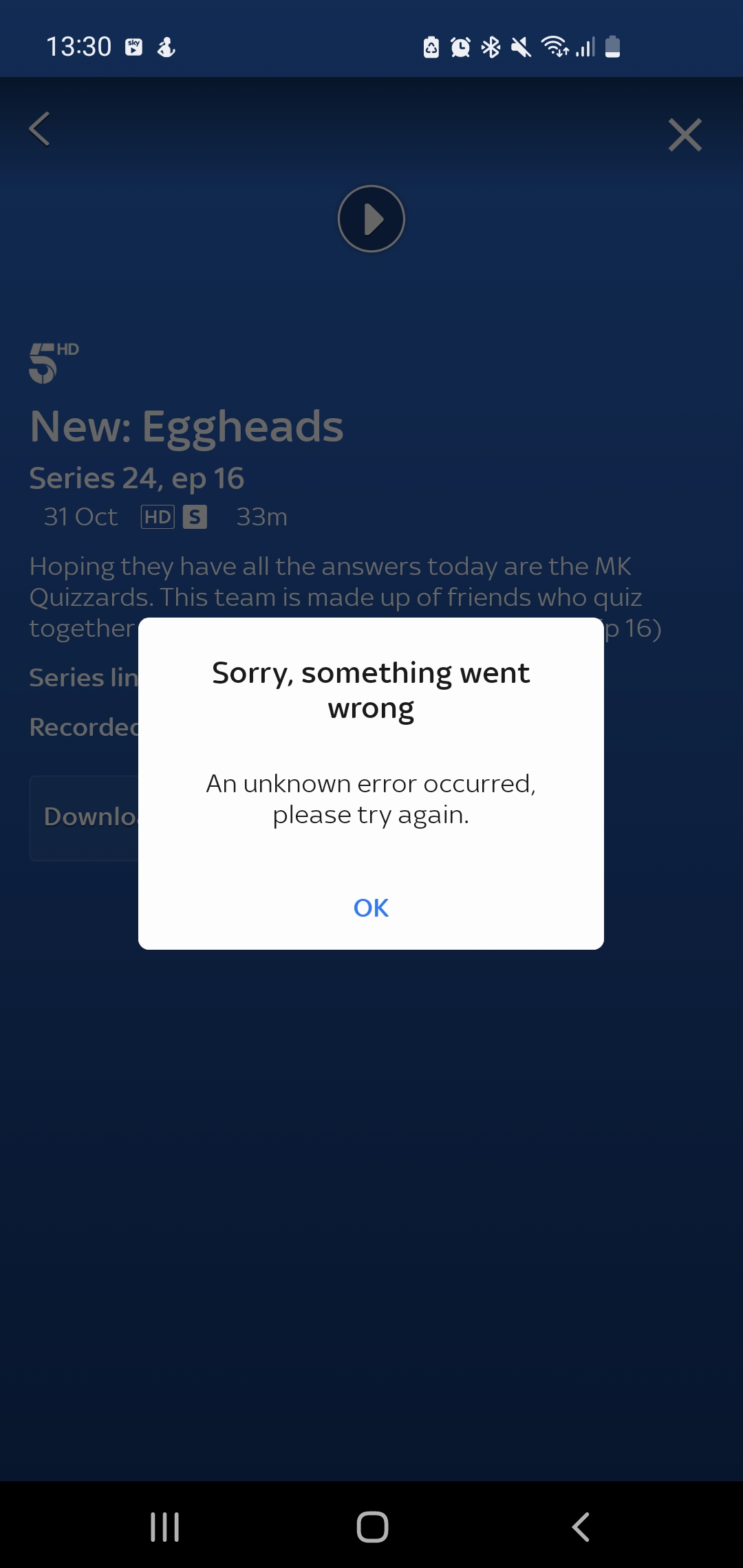 Answered Sky Go not opening on Android (Error 20190000) Page 3 Sky