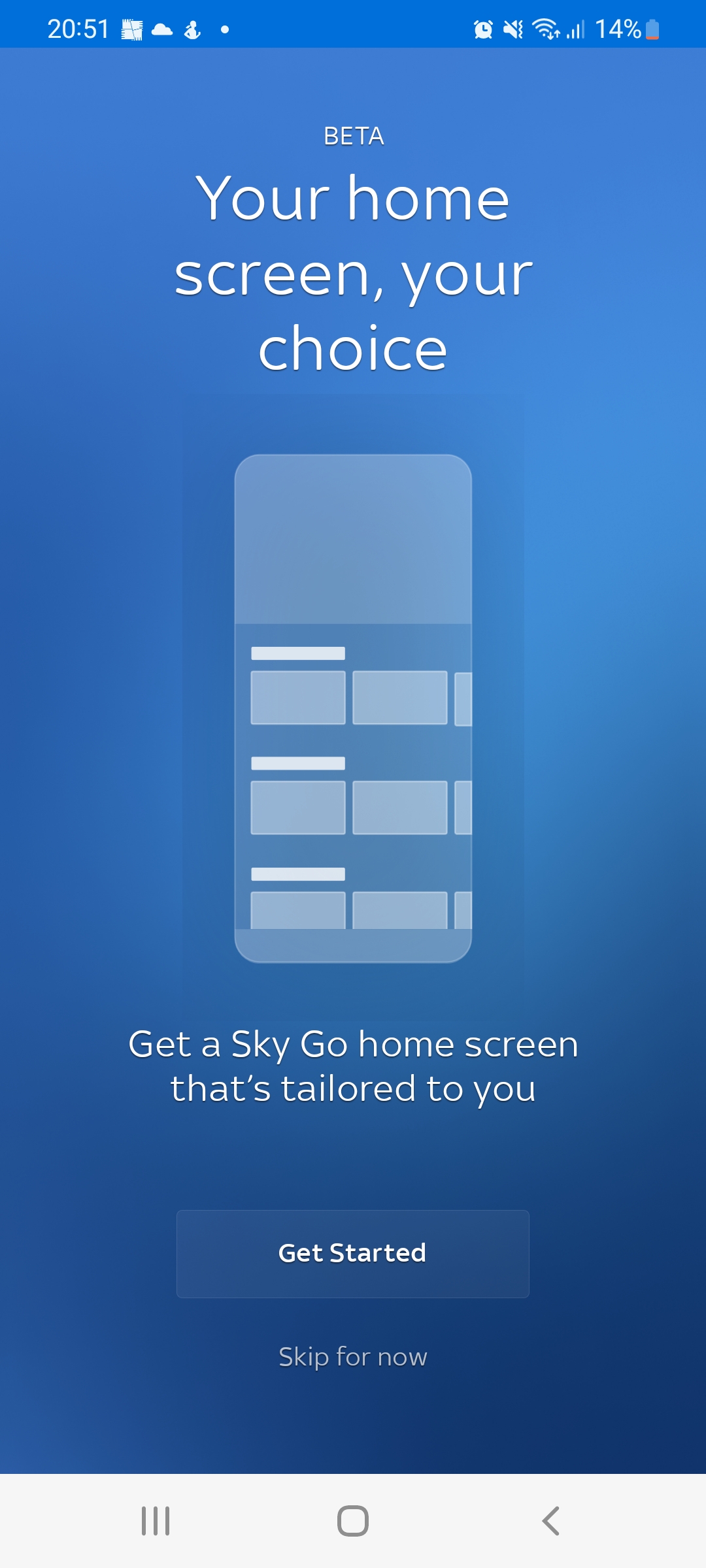 Sky Go App stuck on home screen selection Sky Community