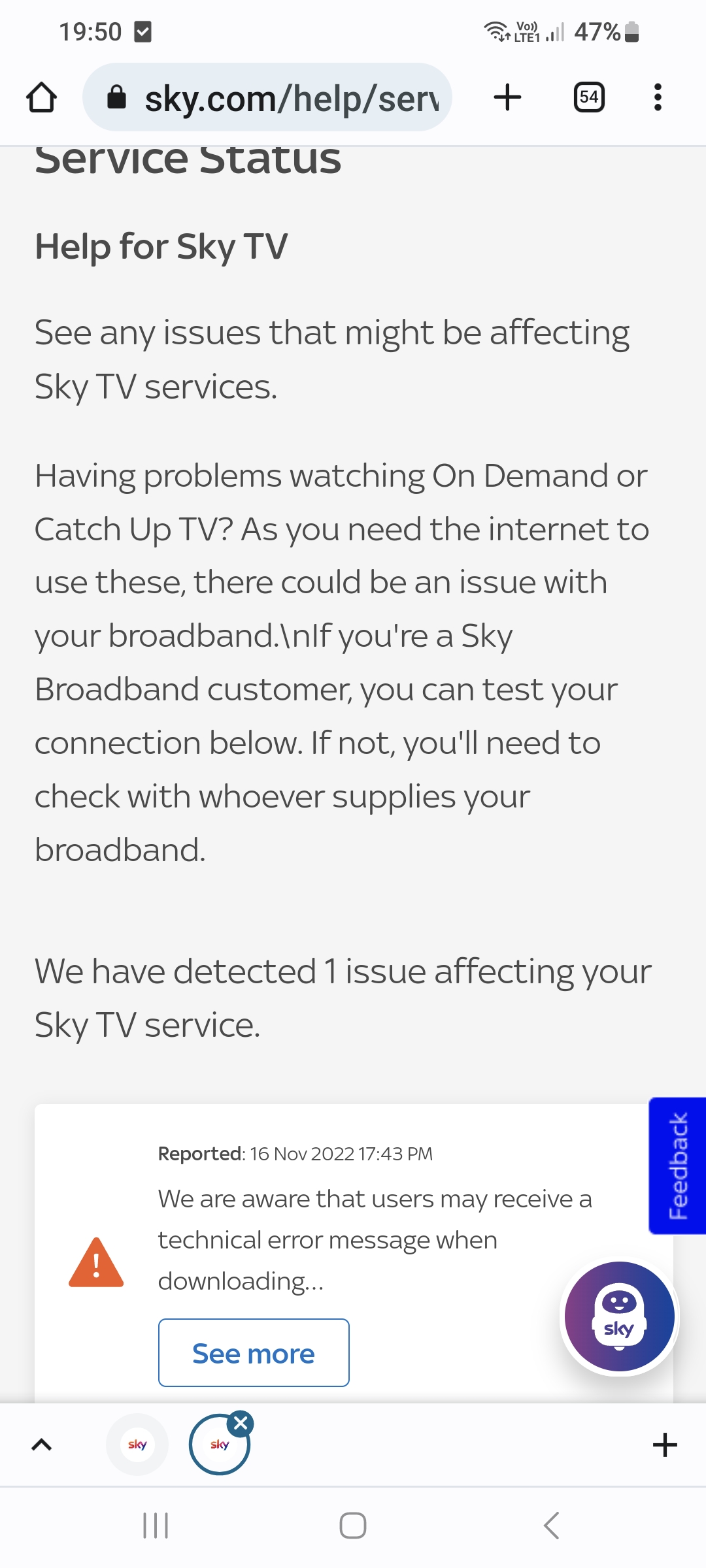 Answered Download Failed technical fault Page 21 Sky Community