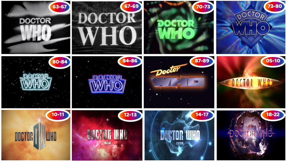 Most of the Doctor Who logos.