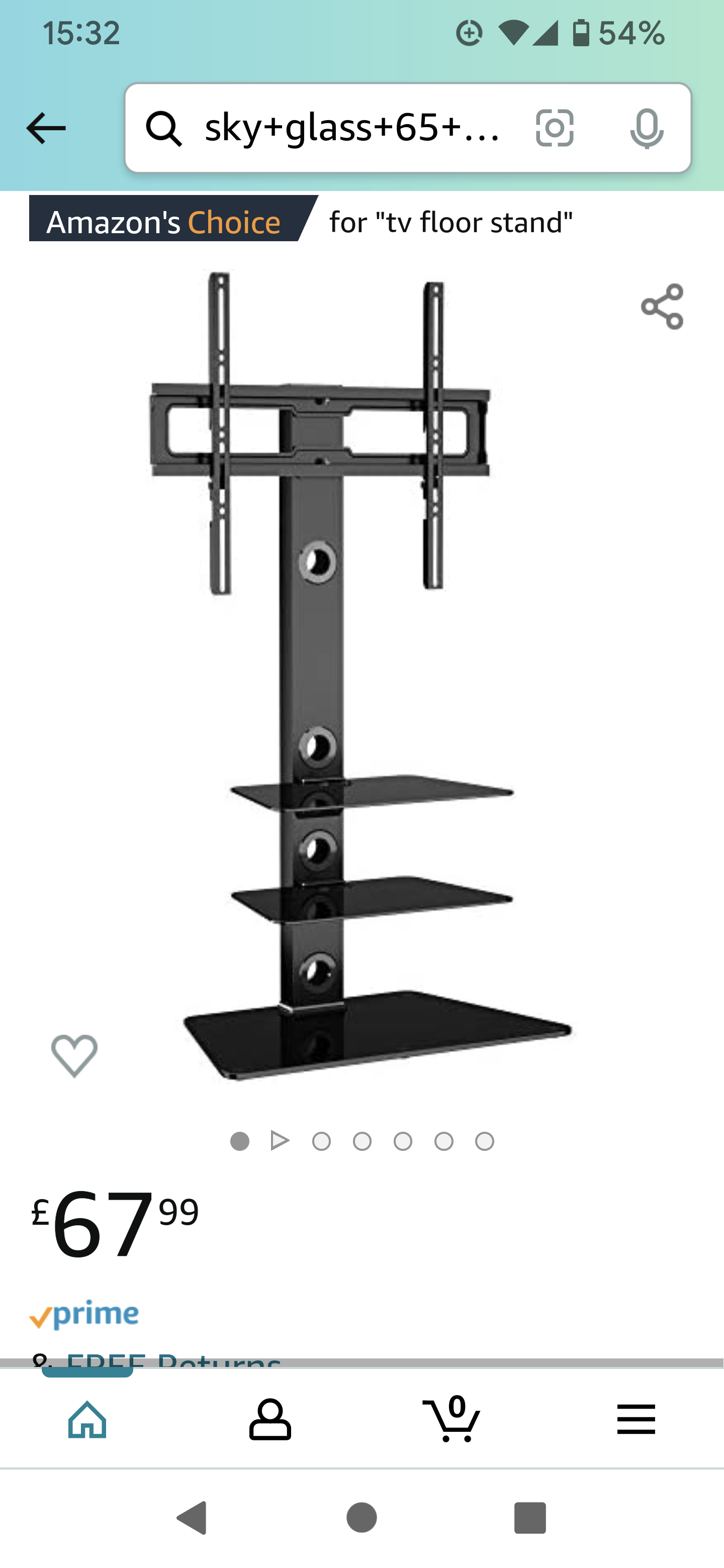 Can I put sky glass 65 inch on floor TV mount Sky Community
