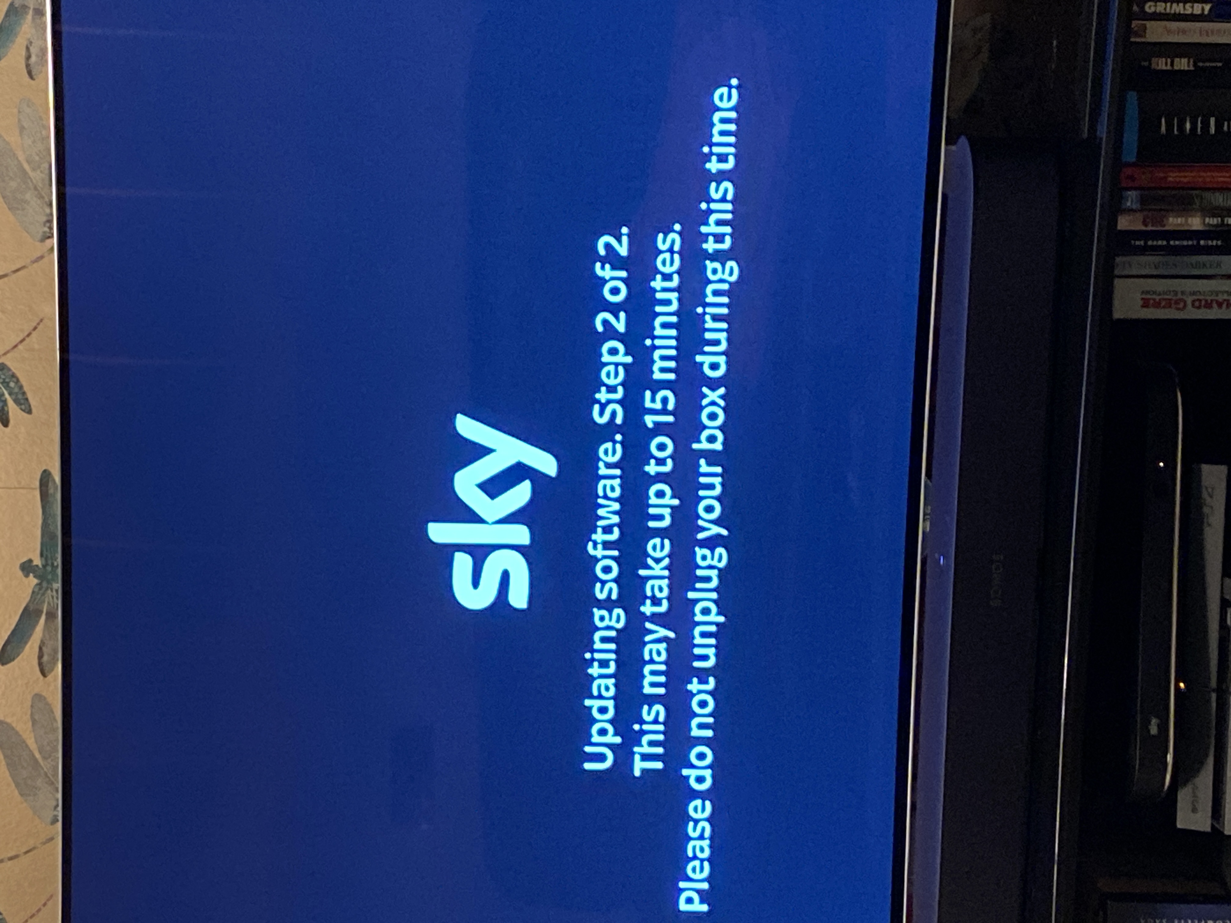 Screen stuck on when screen goes blank, press the Sky Community