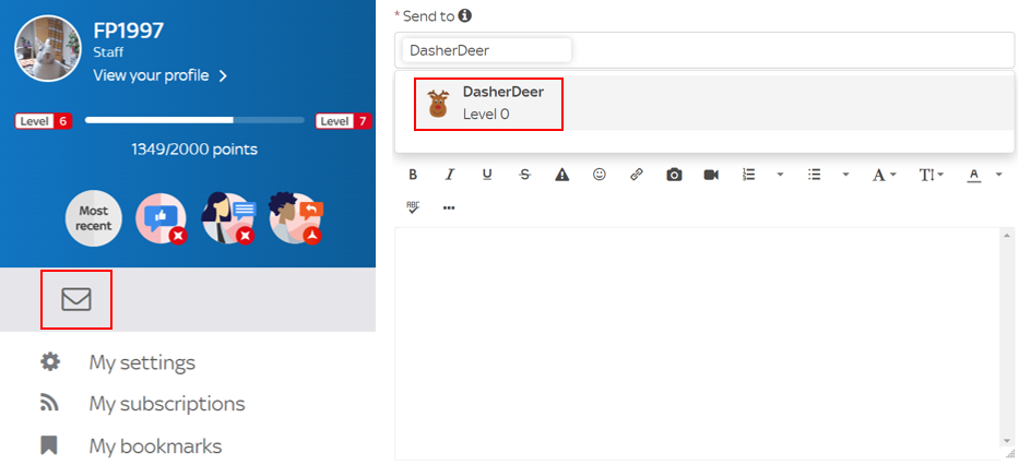 Here's how to send a message!