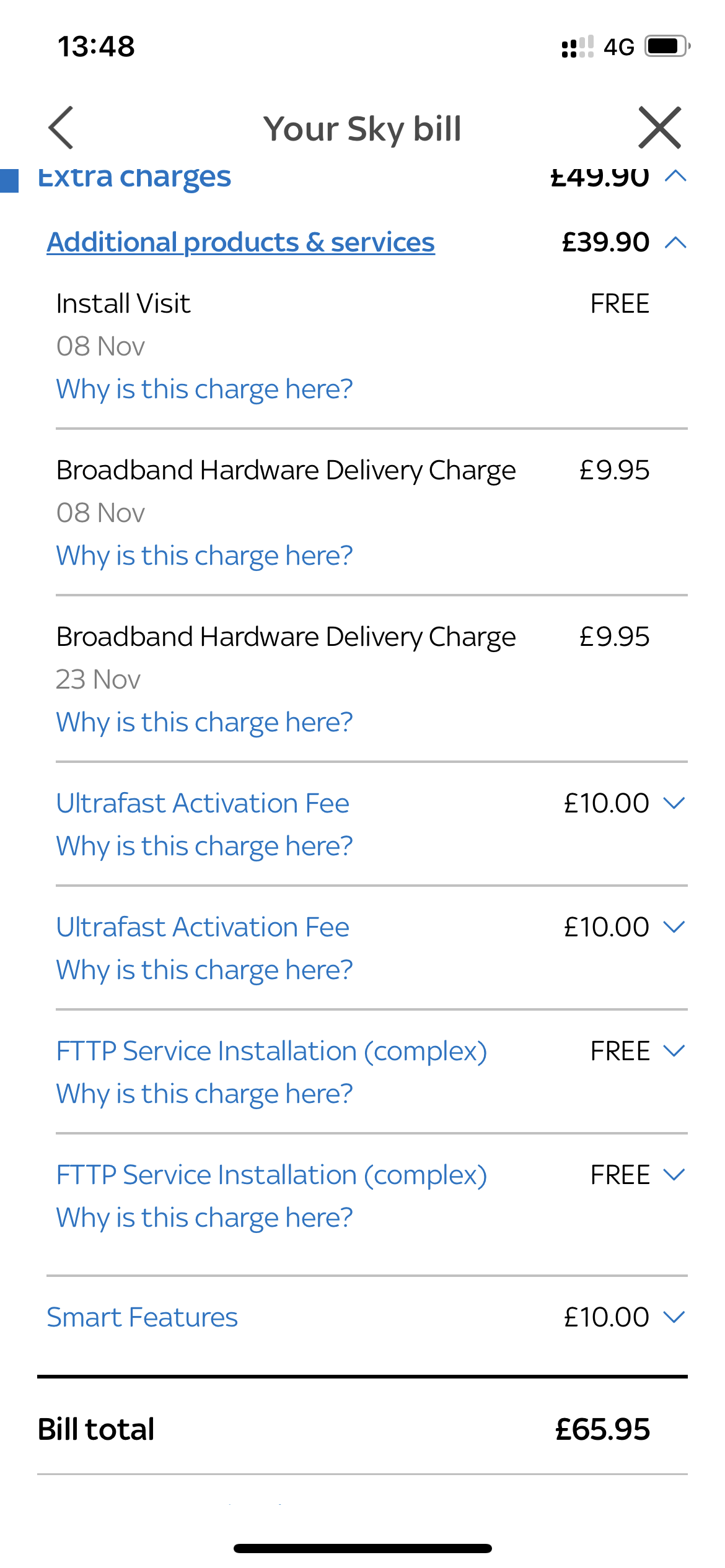 Incorrect bill item I don’t have the broadband but... | Sky Community