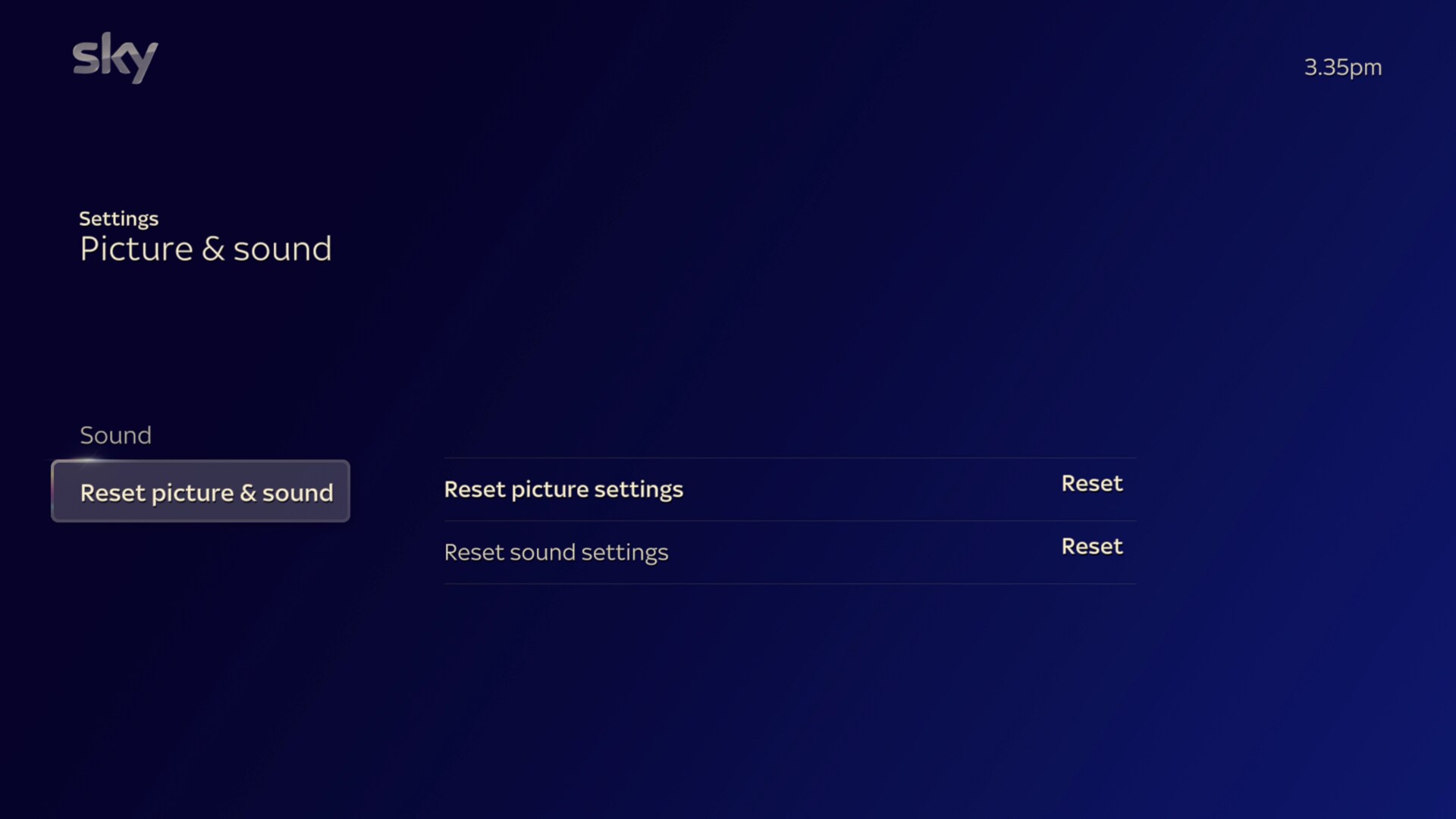 Line in the tv screen Sky Community