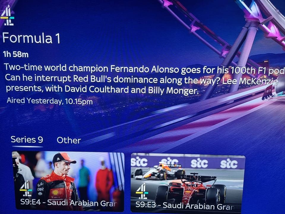 F1 channel 4 online on demand