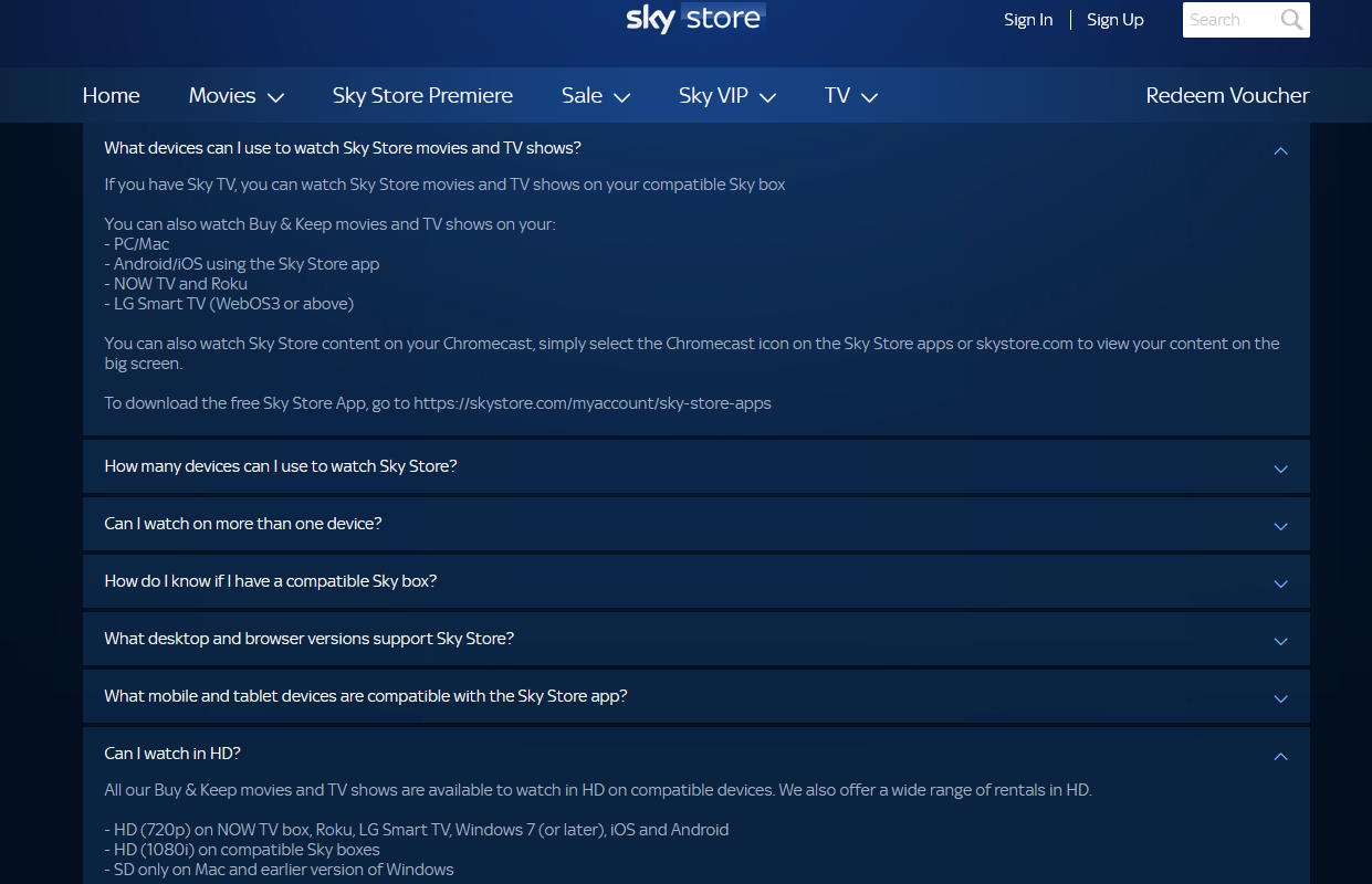 Re Sky Store on Sky Stream Sky Community