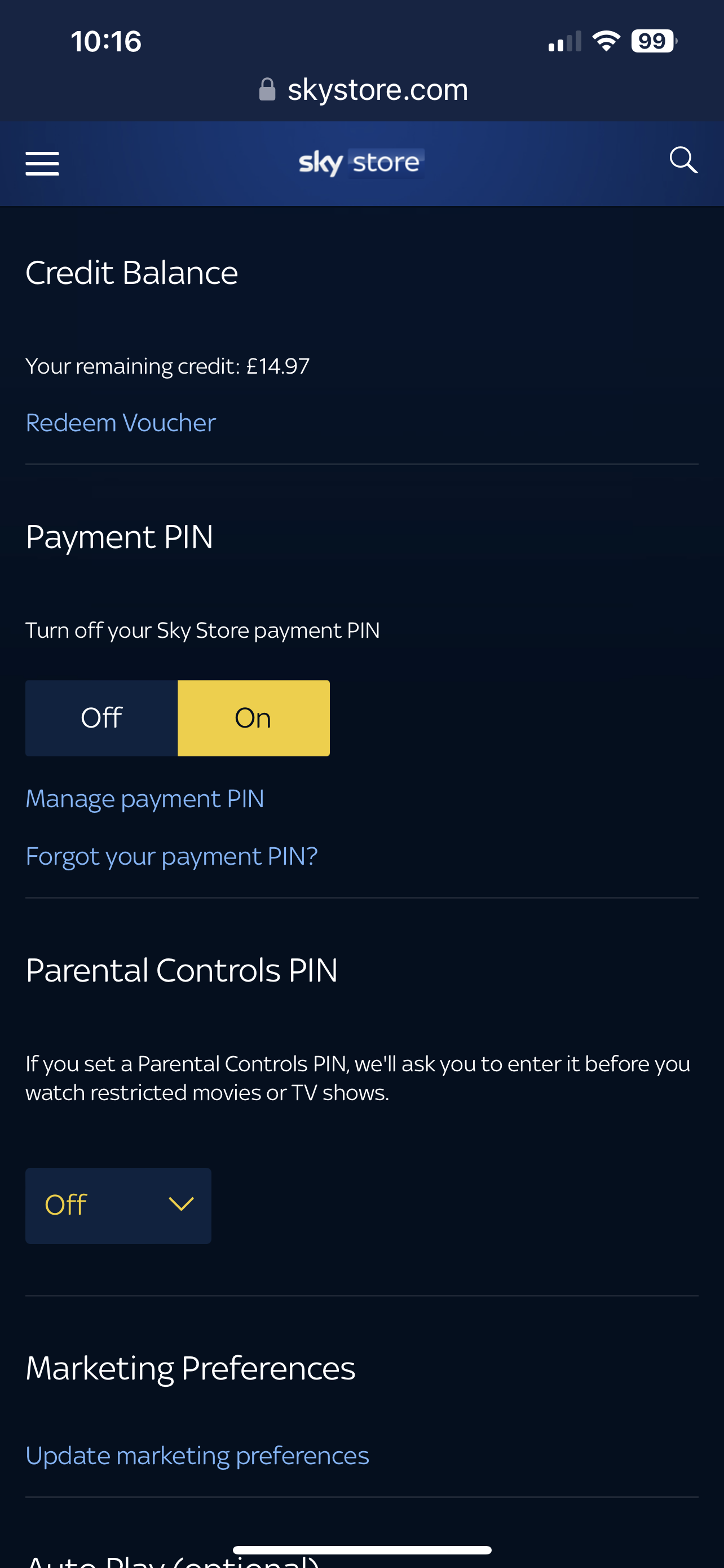 Sky store credit | Sky Community
