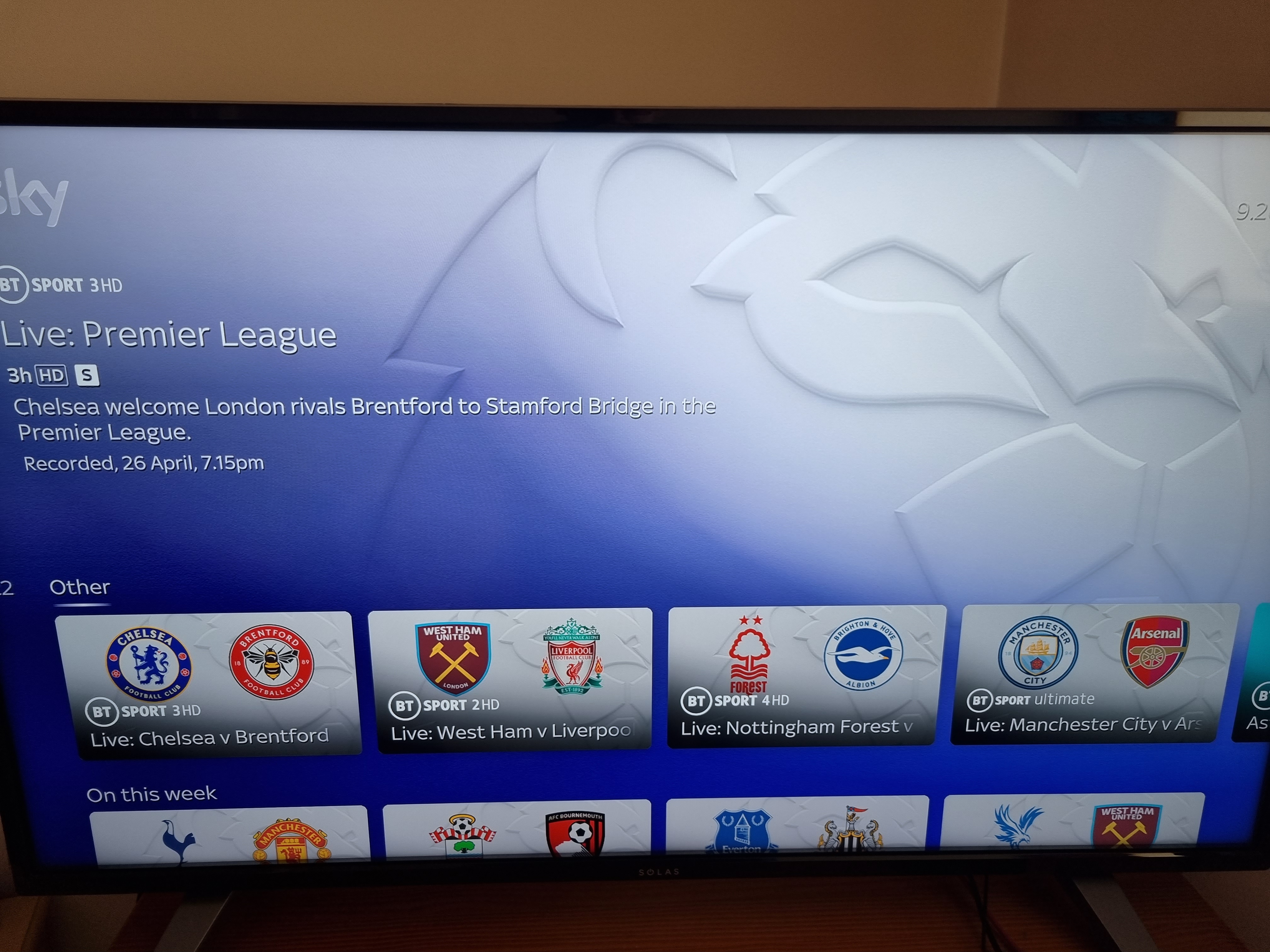 Bt sport sale on lg tv