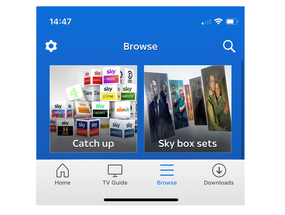 How to find 'Catch Up' on Sky Go