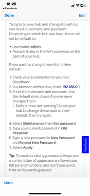 Re Change wifi password Sky Community