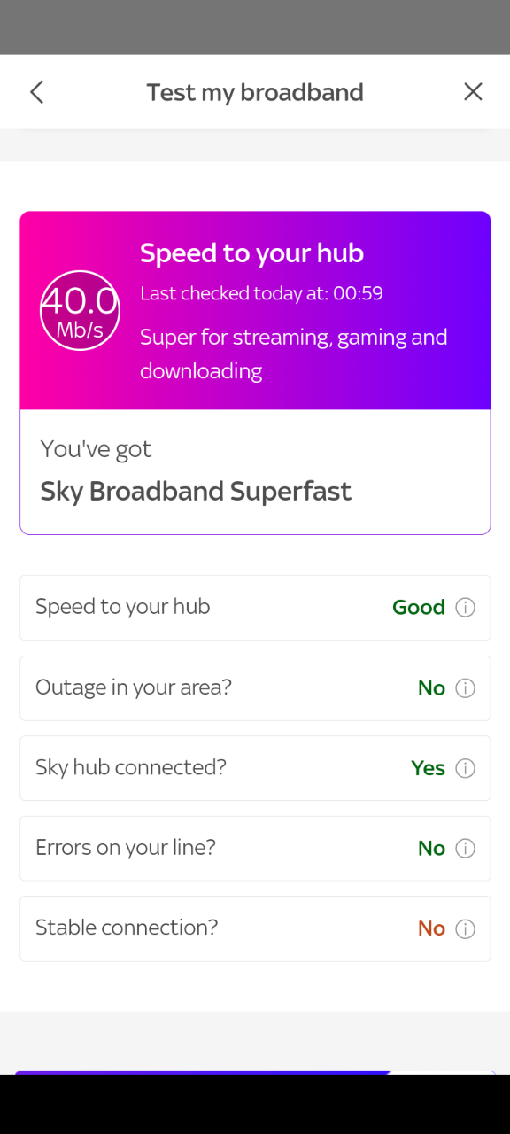 Broadband keeps cutting out Sky Community