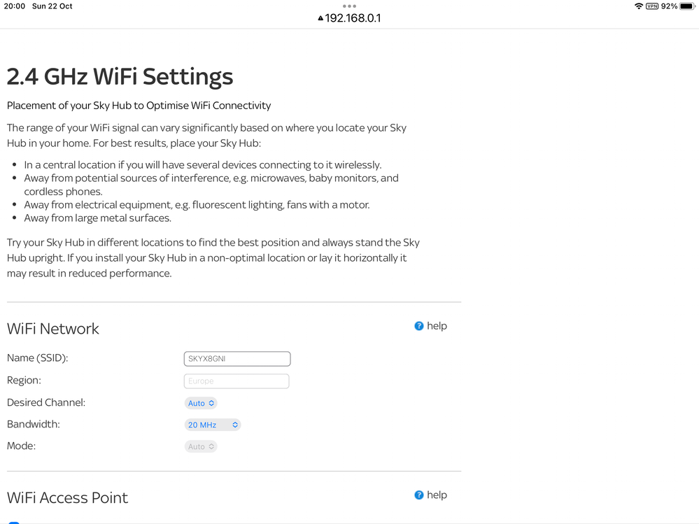 Answered Splitting 2.4 and 5ghz Sky Community