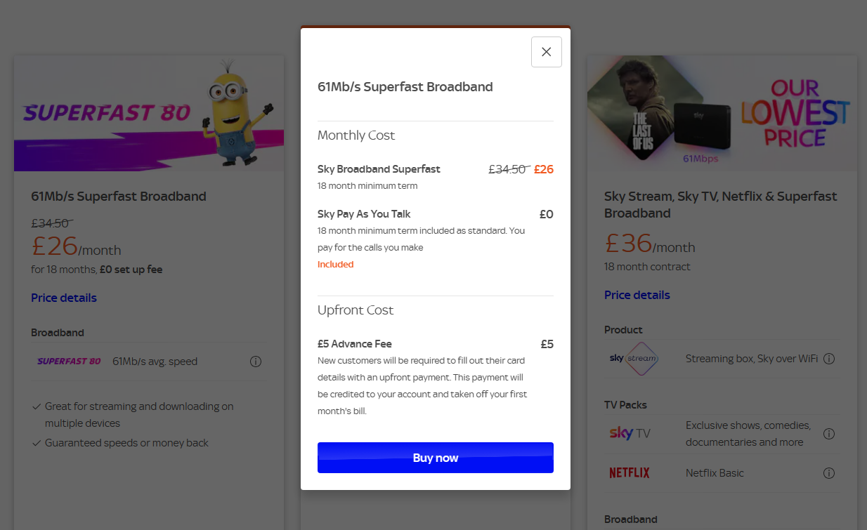 Why is my Sky Broadband Superfast £34.50 Sky Community
