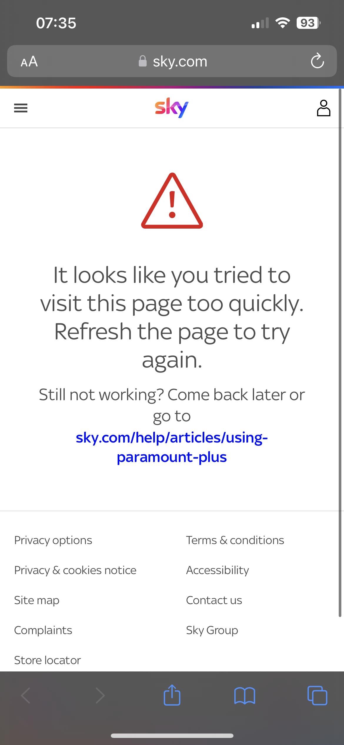 Paramount Activation Issue Sky Community