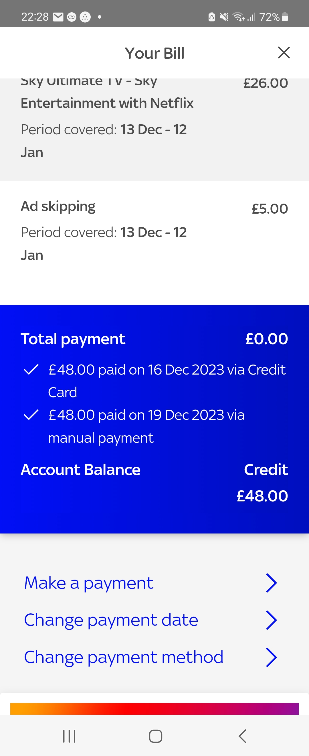 Sky bill Sky Community