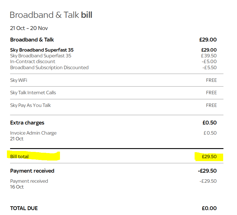 Answered Did SKY Recent bill format changed Sky Community