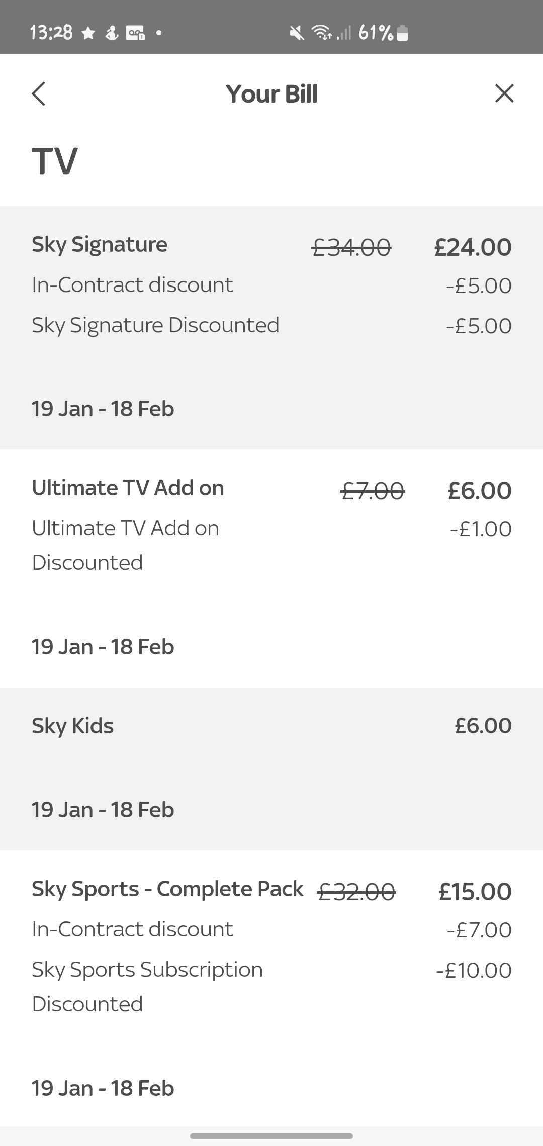 Sky bill is higher Sky Community