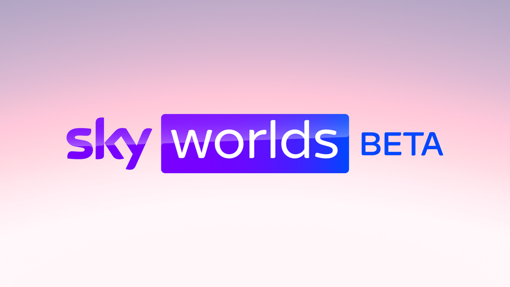 Sky Worlds Beta logo.